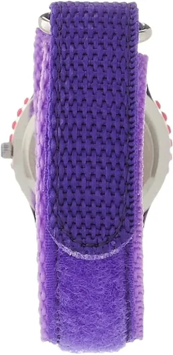 Vista 2 de Disney Reloj analógico con correa de nailon para niños, Morado, Reloj de cuarzo