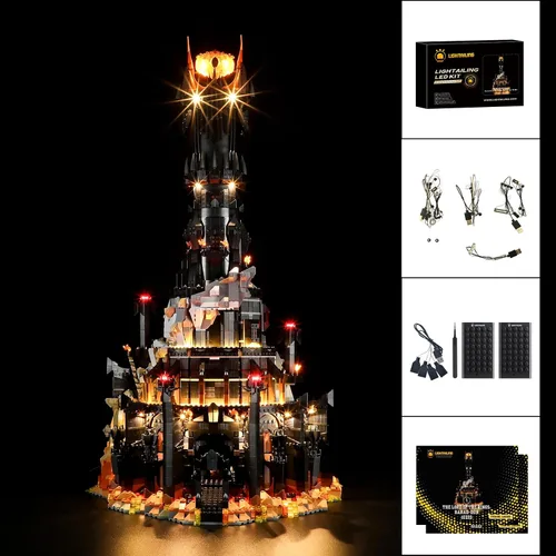 Vista 6 de LIGHTAILING Luz para Lego-10333 Barad-dûr – Kit de iluminación LED compatible con modelo de bloques de construcción Lego – no incluye el juego