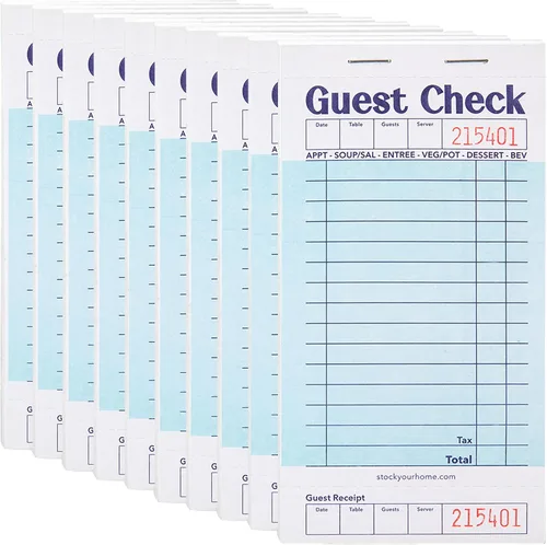Vista 13 de Stock Your Home Libros de Cheques de Huéspedes en Blanco y Negro para Meseros (Paquete de 5) Blocs de Notas de Mesero, Talonario de Cheques