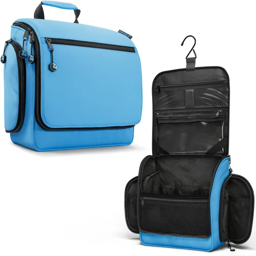 Vista 14 de VENTURE 4TH Neceser de viaje colgante para mujeres y hombres - Organizador grande de artículos de tocador con 18 compartimentos, bolsa extraíble