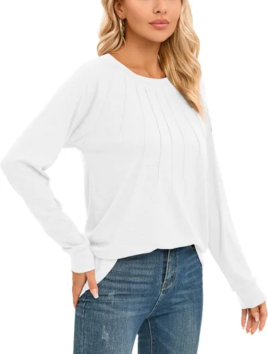 Vista 3 de NILOUFO Camisas de manga larga para mujer, blusas casuales y elegantes a la moda
