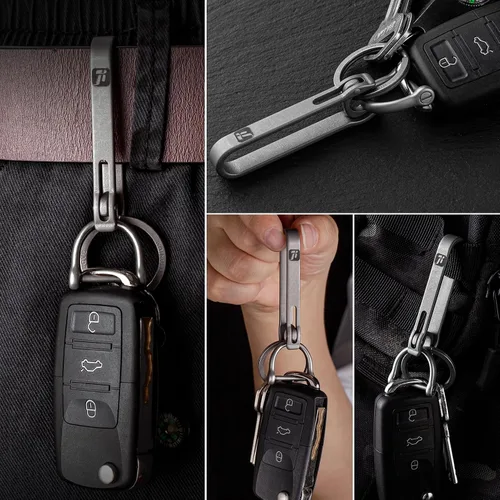 Vista 6 de Titanium Belt Key Holder Clip with 2/3 Inch D ring