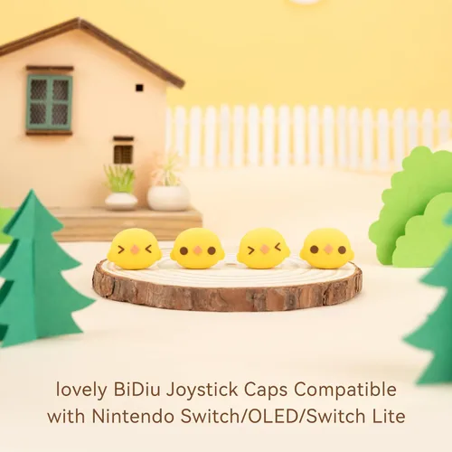 Vista 7 de GeekShare Lindas tapas de silicona Joycon para pulgar, cubierta de joystick compatible con Nintendo SwitchOLEDSwitch Lite, 4 piezas - BIU