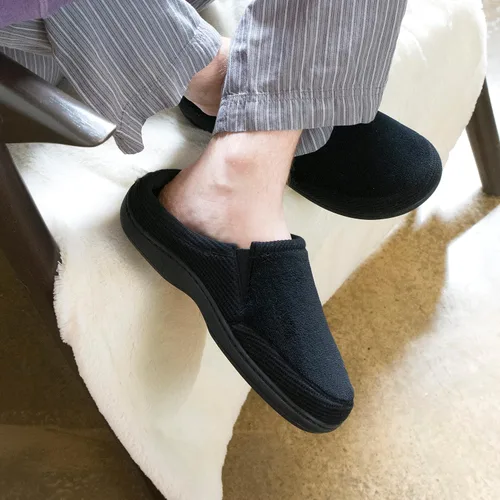 Vista 2 de isotoner Pantuflas con capucha Travis de Microterry y Waffle para hombre