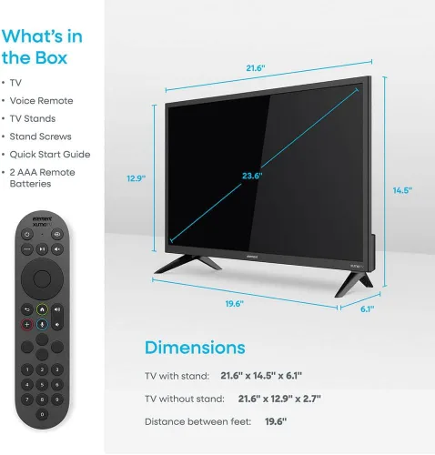 Vista 2 de Element E300AE24CG 24 pulgadas Clase Genesis Series 720p HD LED Smart Xumo TV