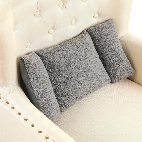 Vista 8 de Queekay - Almohada lumbar de forro polar de 3 secciones para silla de oficina, color negro Back Pillow for Back Support Comfortable Lumbar Cushion