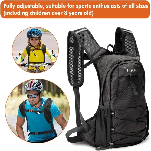 Vista 5 de Mochila de Hidratación Paquete de Hidratación Mochila de Agua con Bolsa de Hidratación de 2L (70 onzas) para Hombres Mujeres Niños para Correr