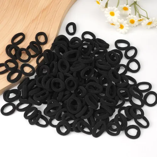 Vista 6 de CÉLLOT 300 ligas para el cabello pequeñas sin costuras para bebés y niños Negro (Serie B para bebé/bebé)