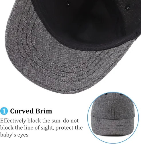 Vista 5 de Sombrero de béisbol para niños pequeños de verano, gorra de béisbol para exteriores, de algodón, para el sol, 3M-8Y
