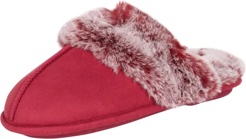 Vista 7 de Jessica Simpson - Pantuflas cómodas de piel sintética para mujer con suela antideslizante y espuma viscoelástica Negro