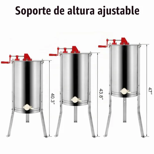 Vista 3 de VINGLI Extractor Manual de Miel de 2 Marcos, Separador, Tambor Giratorio de Panal de Acero Inoxidable de Grado Alimenticio, Manivela Manual