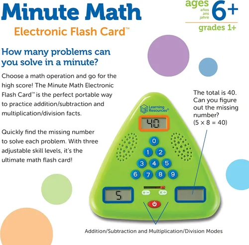 Vista 7 de Tarjeta electrónica de Learning Resources, un minuto de matemáticas