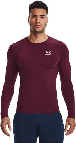 Vista 12 de Under Armour Camiseta de manga larga de compresión HeatGear para hombre Negro (001)/Blanco