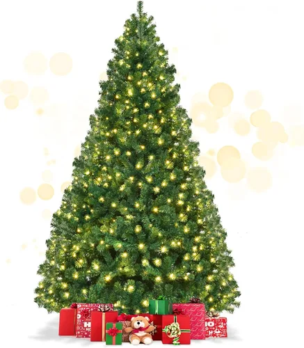 Vista 10 de DREAMADE 7.5 FT Pre-Lit Artificial Christmas Tree, Fraser Fir Green-2
