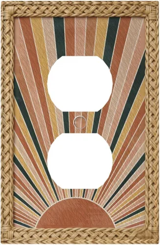 Vista 86 de Cubiertas de Interruptor de Luz Artísticas Decorativas Boho Figura Abstracta Interruptor de Pared Único Placa de Interruptor Decorativo Placa