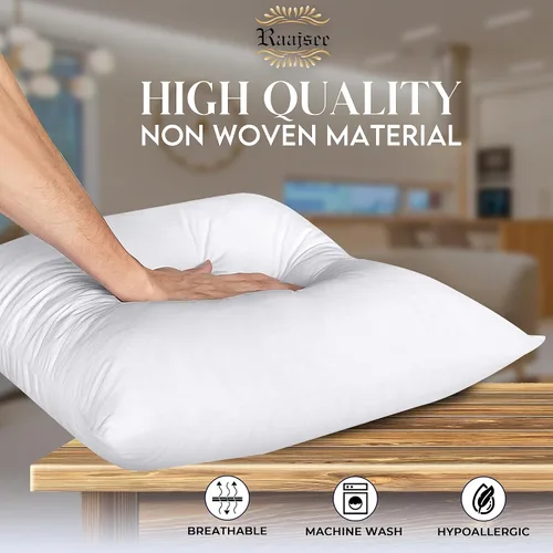 Vista 3 de raajsee Juego de 2 rellenos de almohada de 12 x 20 pulgadas, almohadas alternativas suaves y esponjosas para sofá, formas de almohada de 12 x 20