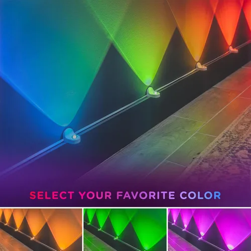 Vista 2 de Enbrighten Spectrum Luces de Cadena de Acento de Pared para Interiores con Control Remoto, Luces de Aplique LED que Cambian de Color USB, 2.4m con 6