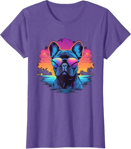Vista 17 de Camiseta de perro Bulldog Francés para hombres y mujeres, Negro