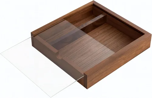 Vista 10 de Joyero de nogal de 3.7 x 3.7 x 1.6 pulgadas para anillos, aretes, recuerdos, regalo de boda, regalo elegante, caja de madera hecha a mano