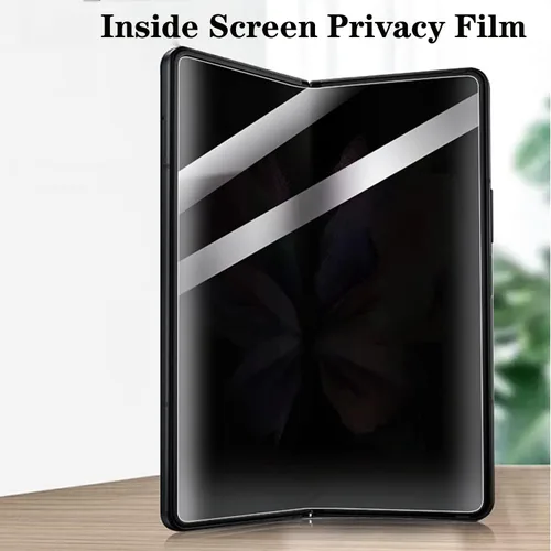 Vista 3 de Paquete de 2 protectores de pantalla de privacidad compatibles con Galaxy Z Fold 3, antiespías, 1 protector de pantalla exterior + 1 protector
