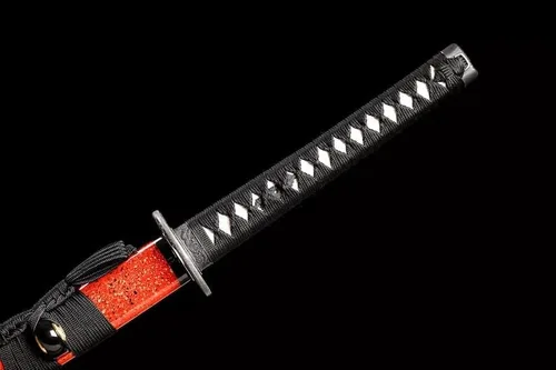 Vista 6 de Katana hecha a mano, espada samurái japonesa 1095 de arcilla de acero templado, hoja de afeitar de espiga completa, afilada, regalos para él, espada