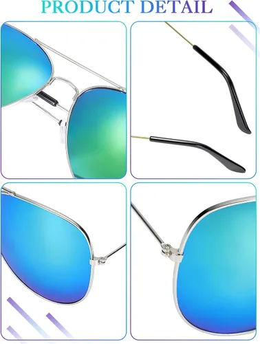 Vista 3 de Weewooday 25 pares de lentes de sol polarizados redondos, retro, de gran tamaño, vintage, para mujeres y hombres, lentes de sol con marco de metal