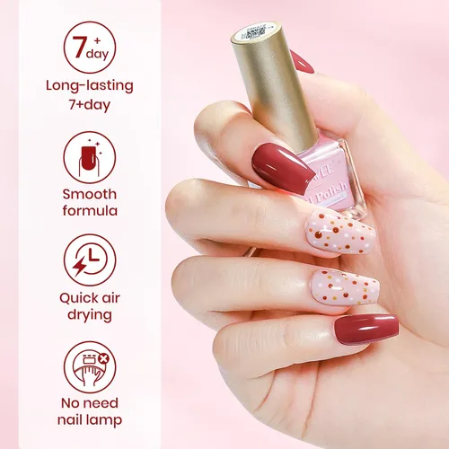 Vista 4 de Juego de esmaltes de uñas de 12 colores, secado rápido, esmalte de uñas natural natural rosa nude sin gel, esmalte de uñas de secado rápido