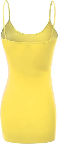 Vista 346 de Emmalise Camisola larga casual básica para mujer, con tirantes ajustables, top en capas