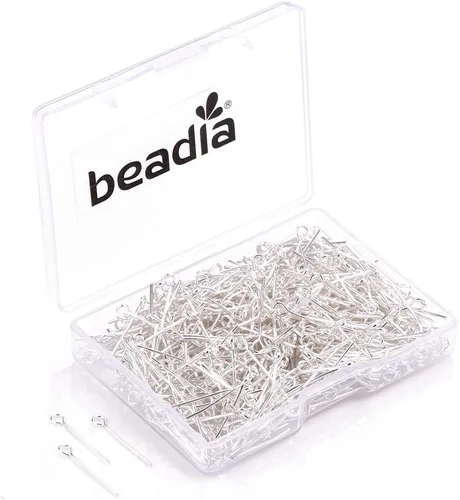 Vista 9 de BEADIA Alfileres de ojo abierto para la cabeza de oro para la fabricación de joyas de bricolaje 0.787 in 500pcs Dorado