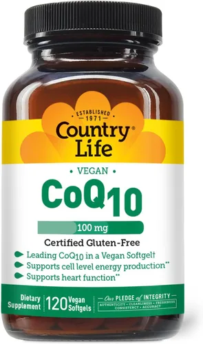 Vista 7 de Country Life Simply CoQ10 100mg - Suplemento de apoyo para la función cardíaca y la energía celular, coenzima pura Q10 para la salud antioxidante