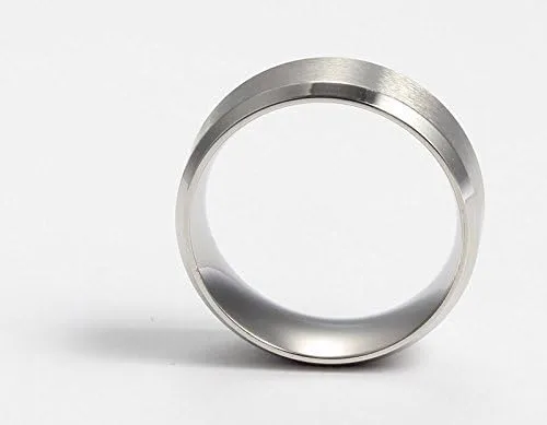 Vista 4 de FANSING Anillos de boda de acero inoxidable de 8 mm para hombre y mujer