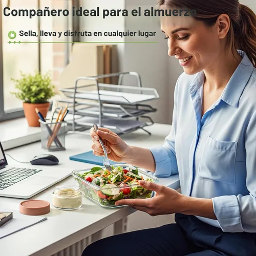 Vista 6 de NETANY Recipientes de vidrio para aderezo de ensalada de 2 onzas, paquete de 6 recipientes pequeños para salsa con tapas y mini recipientes