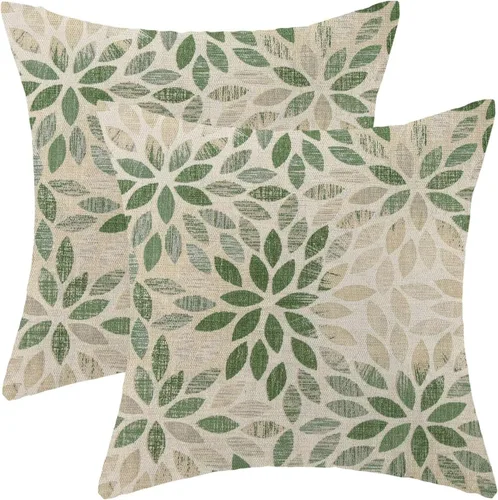 Vista 8 de Juego de 2 fundas de almohada florales negras de 18 x 18 pulgadas, decoración de granja de dalia para exteriores, diseño geométrico, fundas de cojín