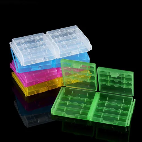 Vista 3 de Caja de almacenamiento de batería de plástico duro transparente multifuncional para batería AA/AAA