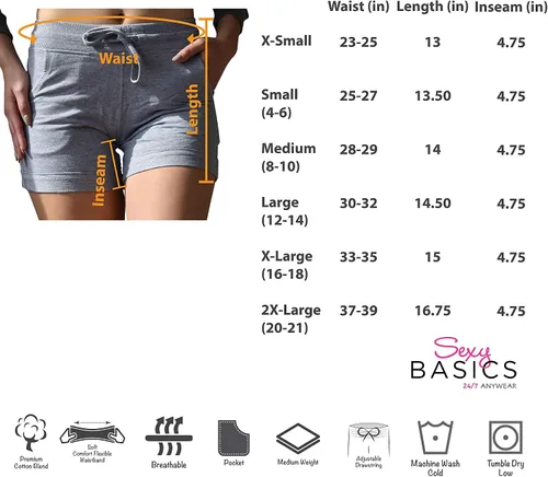 Vista 5 de Sexy Basics - Paquete de 3pantalones cortos, deportivos, para yoga, gimnasio, casual, pantalones cortos