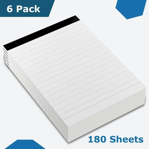 Vista 4 de 6 blocs de notas perforados con rayas universitarias, bloc de notas de escritura de 4 x 6 pulgadas para planificación diaria, bloc de notas pequeños