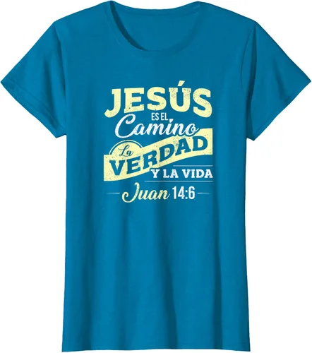 Vista 96 de Camisas de la Biblia de Jesus para los Cristianos Camiseta Española Negro