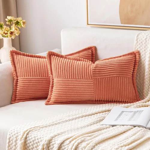 Vista 31 de MIULEE - Juego de 2 fundas de almohada beige de 12 x 12 pulgadas con entretejido, fundas de almohada a rayas bohemias supersuaves con textura