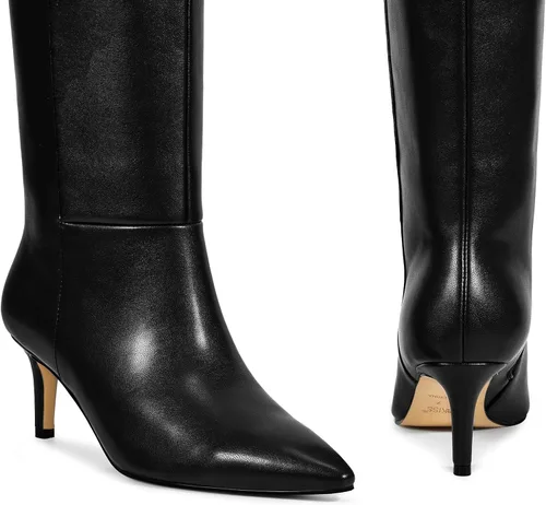 Vista 9 de wetkiss Botas altas hasta la rodilla para mujer, con tacón de gatito y diseño de punta puntiaguda, clásicas y sexys