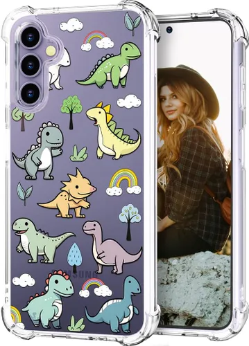 Vista 22 de Hungo Funda compatible con Samsung Galaxy S25 Plus / S24 Plus, diseño femenino estético de diseño femenino S24+ S25+ de astronauta de dibujos