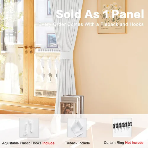 Vista 54 de HUTO Cortinas Plisadas de Pinzas Opacas con Aislamiento Térmico para Oscurecer la Habitación, Panel de Tratamiento de Ventana para Sala de Estar