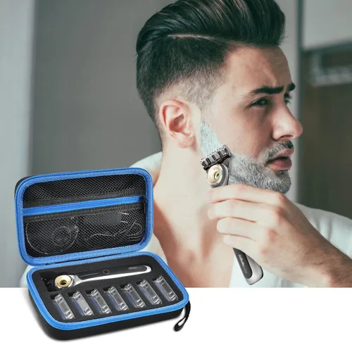 Vista 7 de PAIYULE Estuche de viaje para maquinilla de afeitar térmica Gillette para Azul