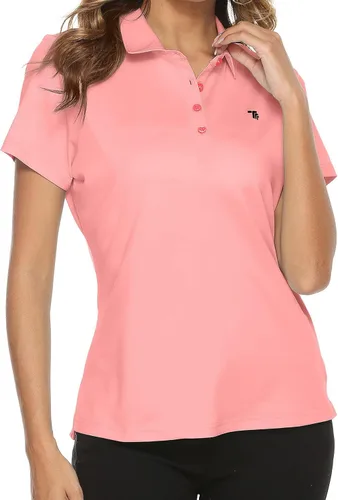 Vista 2 de Polo de golf para mujer, manga corta, absorbe la humedad, ropa de golf para mujer