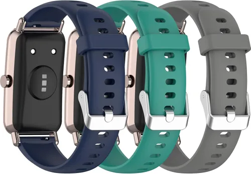 Vista 9 de Compatible con la mini correa de reloj Huawei, correa de silicona suave para reloj inteligente, correa de repuesto ajustable de liberación rápida