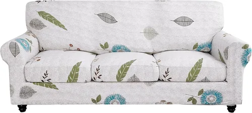 Vista 46 de SearchI Funda elástica para sofá, funda para sillón de 2 piezas con funda de cojín separada para silla, protector de muebles lavable para sala