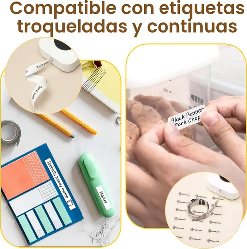 Vista 4 de Phomemo D30 - Etiquetadora inalámbrica Bluetooth, pequeña, de bolsillo, para teléfonos inteligentes, con cinta, impresora térmica directa