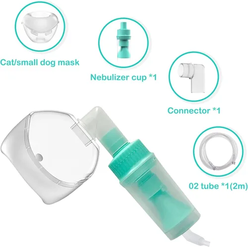 Vista 4 de Nebulizador para gatos y máscara de inhalador para gatos, máscara de oxígeno para mascotas para gatos, cachorros y perros pequeños