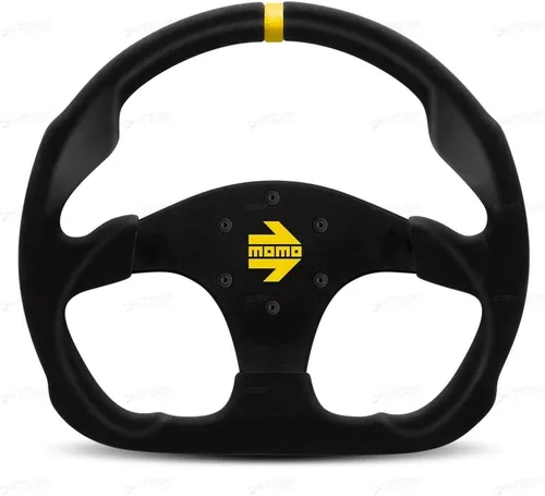 Vista 3 de MOMO Motorsport MOD. 30 con botones, volante de carreras de ante negro, radios negros, anodizados y cepillados, 320 mm - R1960/32SHB