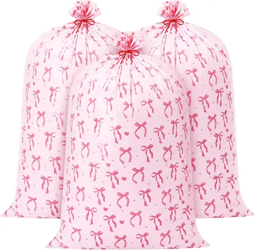 Vista 9 de Zonon 3 bolsas de regalo de plástico de 56 pulgadas, color dorado, tamaño jumbo, bolsas de regalo grandes, envoltura de regalo gigante para boda
