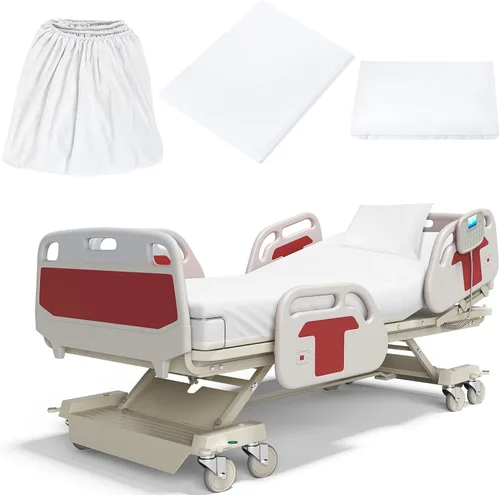 Vista 12 de Moukeren Juego de sábanas de hospital, 6 piezas, sábana bajera ajustable de bolsillo profundo de 36 pulgadas con elástico en todo el contorno, Beige